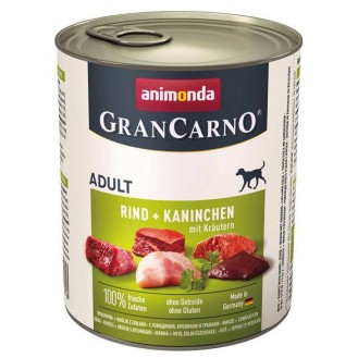 Animonda GranCarno Adult wołowina z królikiem i ziołami Mokra Karma dla psa op. 800g