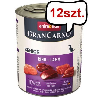 Animonda GranCarno Senior wołowina z jagnięciną Mokra Karma dla psa op. 800g Pakiet 12szt.