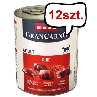 Animonda GranCarno Adult wołowina Mokra Karma dla psa op. 800g Pakiet 12szt.