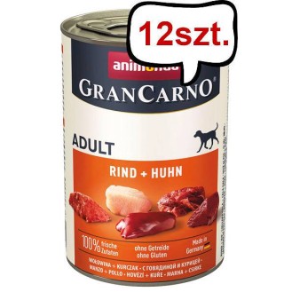 Animonda GranCarno Adult wołowina z kurczakiem Mokra Karma dla psa op. 400g Pakiet 12szt.