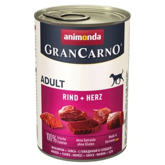 Animonda GranCarno Adult wołowina z sercami Mokra Karma dla psa op. 400g