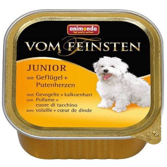 Animonda vom Feinsten DOG JUNIOR drób z sercami indyka (geflugel&puteherzen) Mokra Karma dla szczeniaka op. 150g