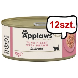 Applaws Natural Cat Food Tuńczyk z krewetkami Mokra Karma dla kota op. 70g Pakiet 12szt.