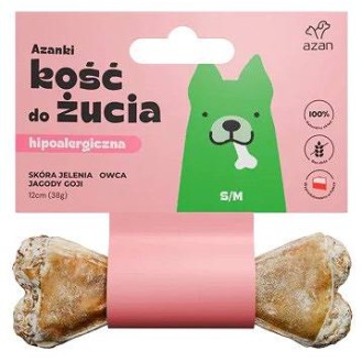 Azan Kość do żucia Azanki Adult S/M Hipoalergiczna ze skórą jelenia op. 50g
