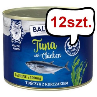 Baltica Excellent Adult Tuna&Chicken Mokra karma dla kota op. 185g Pakiet 12szt.