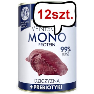 Baltica Monoprotein Adult Dziczyzna z prebiotykami Mokra Karma dla psa op. 400g Pakiet 12szt.