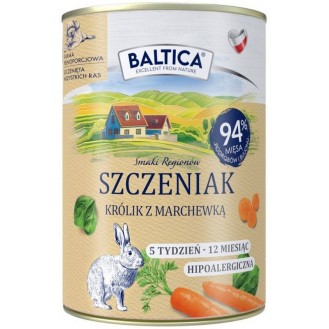 Baltica Smaki Regionów Puppy Królik z marchewką Mokra Karma dla szczeniaka op. 400g