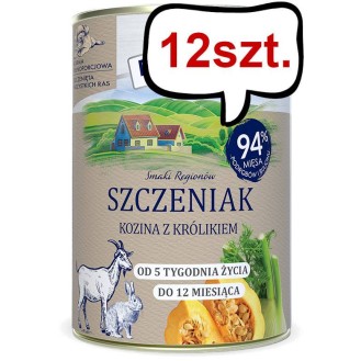 Baltica Smaki Regionów Puppy Kozina z królikiem Mokra Karma dla szczeniaka op. 400g Pakiet 12szt.