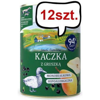 Baltica Smaki Regionów Adult Kaczka z gruszką Mokra Karma dla psa op. 400g Pakiet 12szt.