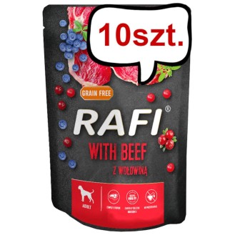 Rafi Dog Wołowina z borówką i żurawiną Mokra Karma dla psa op. 300g Pakiet 10szt.