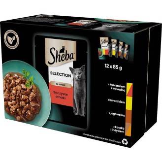 Sheba Selection In Sauce Adult Kolekcja smaków w sosie Mokra karma dla kota op. 12x85g (PAKIET CZERWONY)