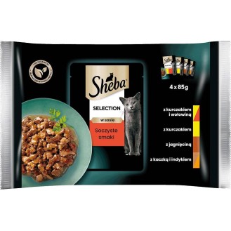 Sheba Selection In Sauce Adult Kolekcja Soczystych smaków w sosie Mokra karma dla kota op. 4x85g