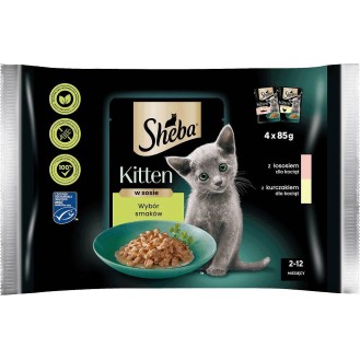 Sheba KITTEN Wybór Smaków w sosie Mokra Karma dla kociąt op. 4x85g
