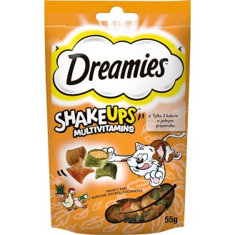 Dreamies Shake Ups Multivitamins Przysmak z kurczakiem, kaczką i kocimiętką dla kota op. 55g