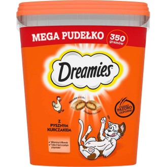 Dreamies Przysmak Mega Pudełko Pyszny Kurczak dla kota op. 350g [Data ważności: 13.08.2026]