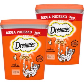 Dreamies Przysmak Mega Pudełko Pyszny Kurczak dla kota op. 350g Pakiet 2szt. [Data ważności: 13.08.2026]