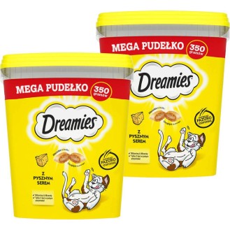 Dreamies Przysmak Mega Pudełko Pyszny Ser dla kota op. 350g Pakiet 2szt. [Data ważności: 21.06.2026]