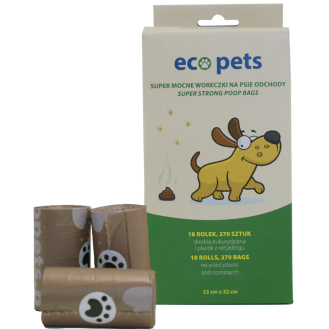 Eco Pets Ekologiczne woreczki na ekskrementy dla psa op. 270szt. (18 rolek)