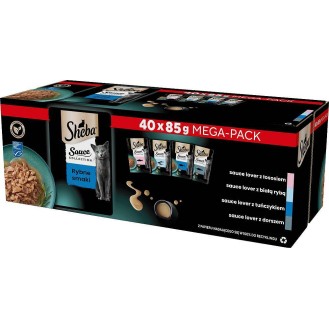Sheba Sauce Collection Kolekcja Smaków Rybnych w sosie Mokra Karma dla kota op. 40x85g