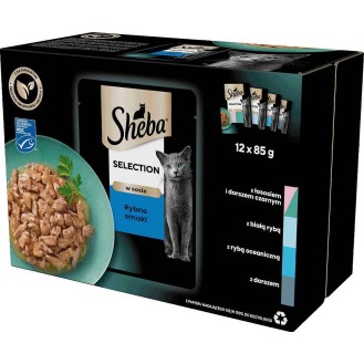 Sheba Selection Kolekcja smaków rybnych w sosie Adult Mokra Karma dla kota op. 12x85g