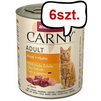 Animonda Carny Adult Wołowina i Kurczak Mokra Karma dla kota op. 800g Pakiet 6szt.