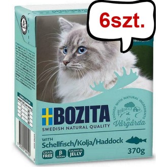 Bozita Adult Dorsz w galaretce Mokra Karma dla kota op. 370g Pakiet 6szt.