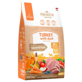 Pokusa Premium Selection Countryside Turkey with Duck Sucha Karma dla psa op. 3kg