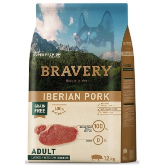 Bravery Adult Medium/Large Iberian Pork Grain Free Sucha karma dla psa op. 12kg