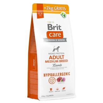 Brit Care Hypoallergenic Adult Medium Breed Lamb Sucha Karma dla psa op. 12kg + 2kg GRATIS