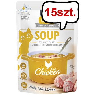 Brit Care Adult Soup Chicken Mokra Karma dla kota op. 75g Pakiet 15szt.