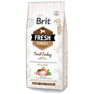 Brit Fresh Fit&Slim Overweight&Senior Dogs Turkey with Pea Sucha Karma dla psa op. 12kg