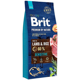 Brit Premium by Nature Adult Sensitive Lamb&Rice Sucha Karma dla psa op. 15kg