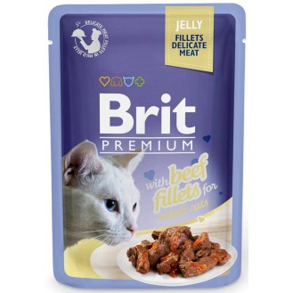 Brit Premium Adult Beef Fillets JELLY Mokra Karma dla kota op. 85g