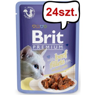Brit Premium Adult Beef Fillets JELLY Mokra Karma dla kota op. 85g PAKIET 24szt.