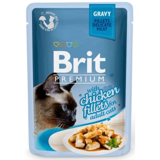 Brit Premium Adult Chicken Fillets GRAVY Mokra Karma dla kota op. 85g