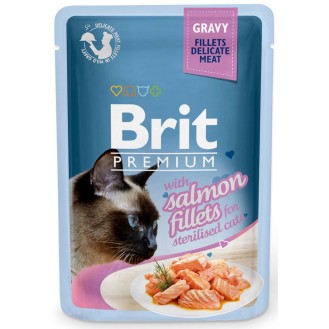 Brit Premium Sterilised Salmon Fillets Mokra Karma dla kota op. 85g