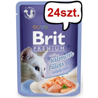 Brit Premium Adult Salmon Fillets JELLY Mokra Karma dla kota op. 85g PAKIET 24szt.