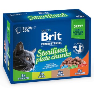 Brit Premium Sterilised Plate Chunks Mokra Karma dla kota op. 12x100g