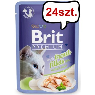 Brit Premium Adult Trout Fillets JELLY Mokra Karma dla kota op. 85g PAKIET 24szt.