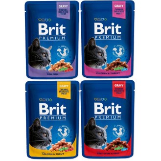 Brit Premium Pakiet degustacyjny Mokra Karma dla kota op. 12x100g