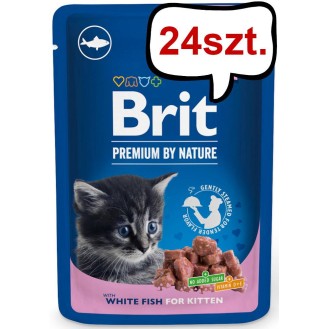Brit Premium Kitten White Fish Chunks Mokra Karma dla kociąt op. 100g Pakiet 24szt.