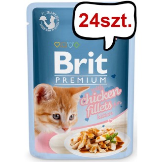 Brit Premium Kitten Chicken Fillets GRAVY Mokra Karma dla kociąt op. 85g PAKIET 24szt.