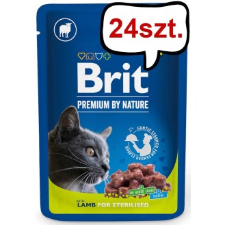 Brit Premium Sterilised Lamb Chunks Mokra Karma dla kota op. 100g Pakiet 24szt.