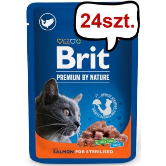 Brit Premium Sterilised Salmon Chunks Mokra Karma dla kota op. 100g PAKIET 24szt.