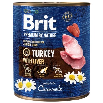 Brit Premium by Nature Turkey with Liver Mokra Karma dla szczeniaka op. 800g