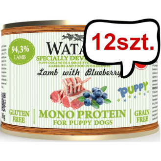 Wataha Mono Puppy Lamb&Blueberry Mokra Karma dla szczeniaka op. 185g Pakiet 12szt.