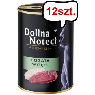 Dolina Noteci Premium Bogata w Gęsinę Mokra Karma dla kota op. 400g Pakiet 12szt.
