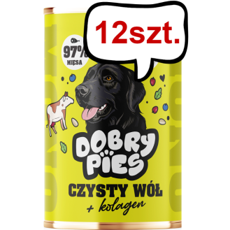 Dobry Pies Monoprotein Adult Czysty wół Mokra karma dla psa op. 400g Pakiet 12szt.