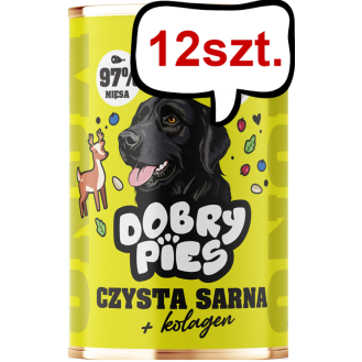 Dobry Pies Monoprotein Adult Czysta sarna Mokra karma dla psa op. 400g Pakiet 12szt.