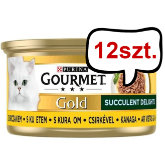 Gourmet Gold Adult Succulent Delights Kurczak w sosie Mokra Karma dla kota op. 85g Pakiet 12szt.